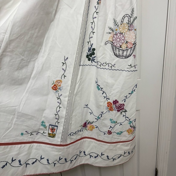Hunter Bell Midi Dress Stefy Embroidered White Cotton Floral NWT 6 - Picture 11 of 14